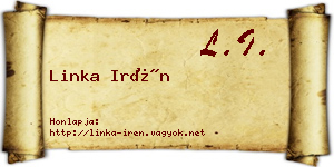 Linka Irén névjegykártya